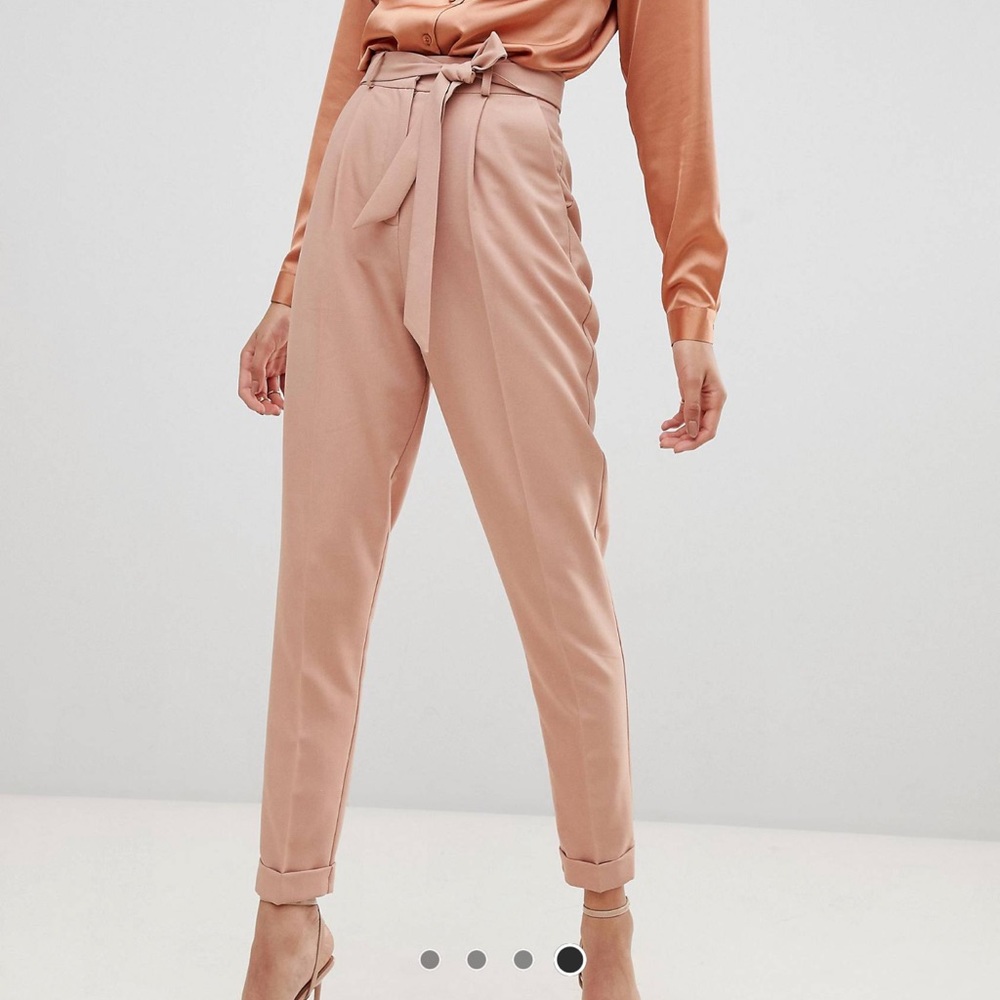 ASOS tall work pants with belt
